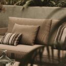 N3 Oak Three Seater Sofa Wheat Canvas